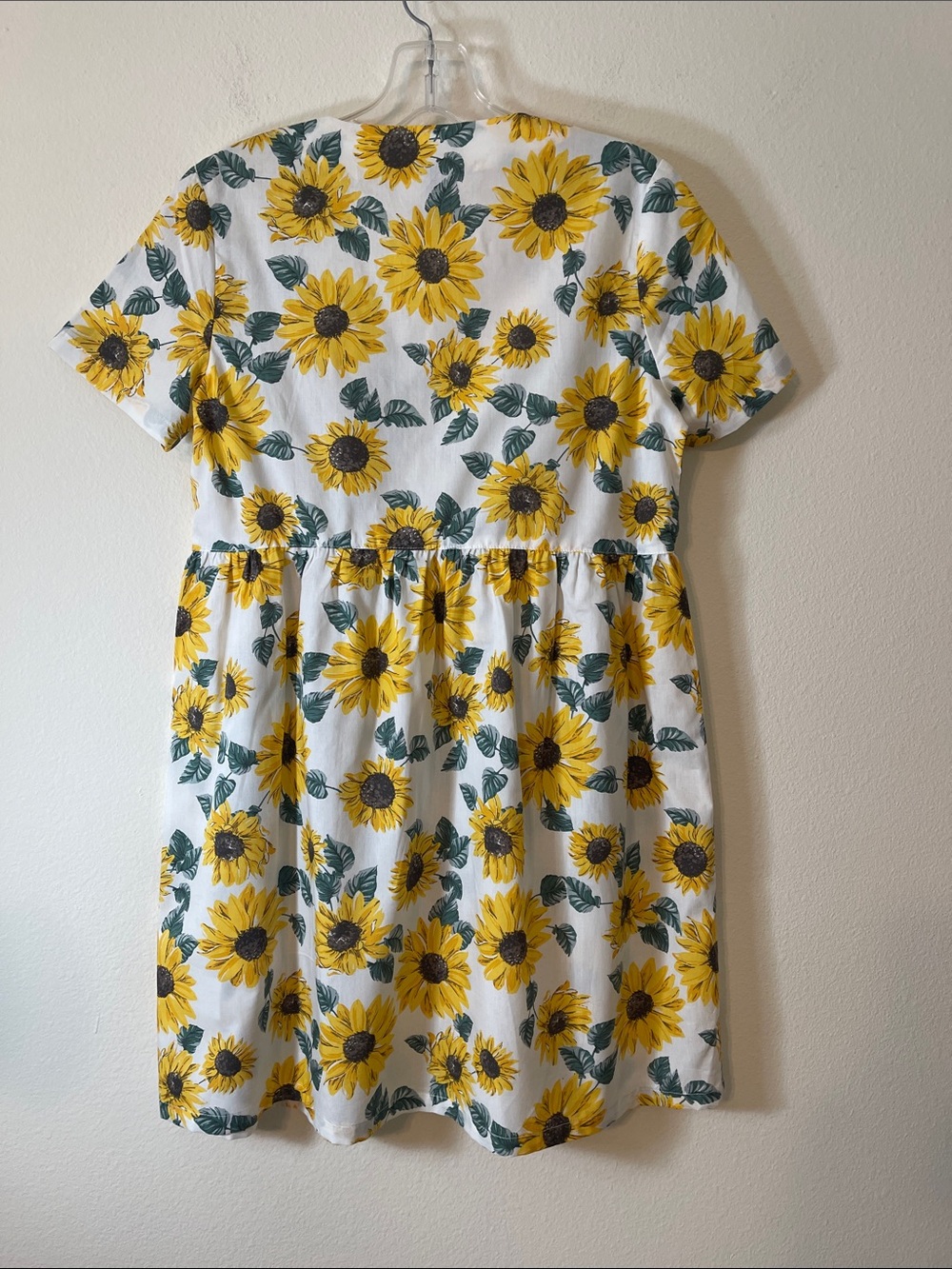 NWOT H&M Mini Cotton Short-Sleeve Sunflower Print Dress - Picture 6 of 14